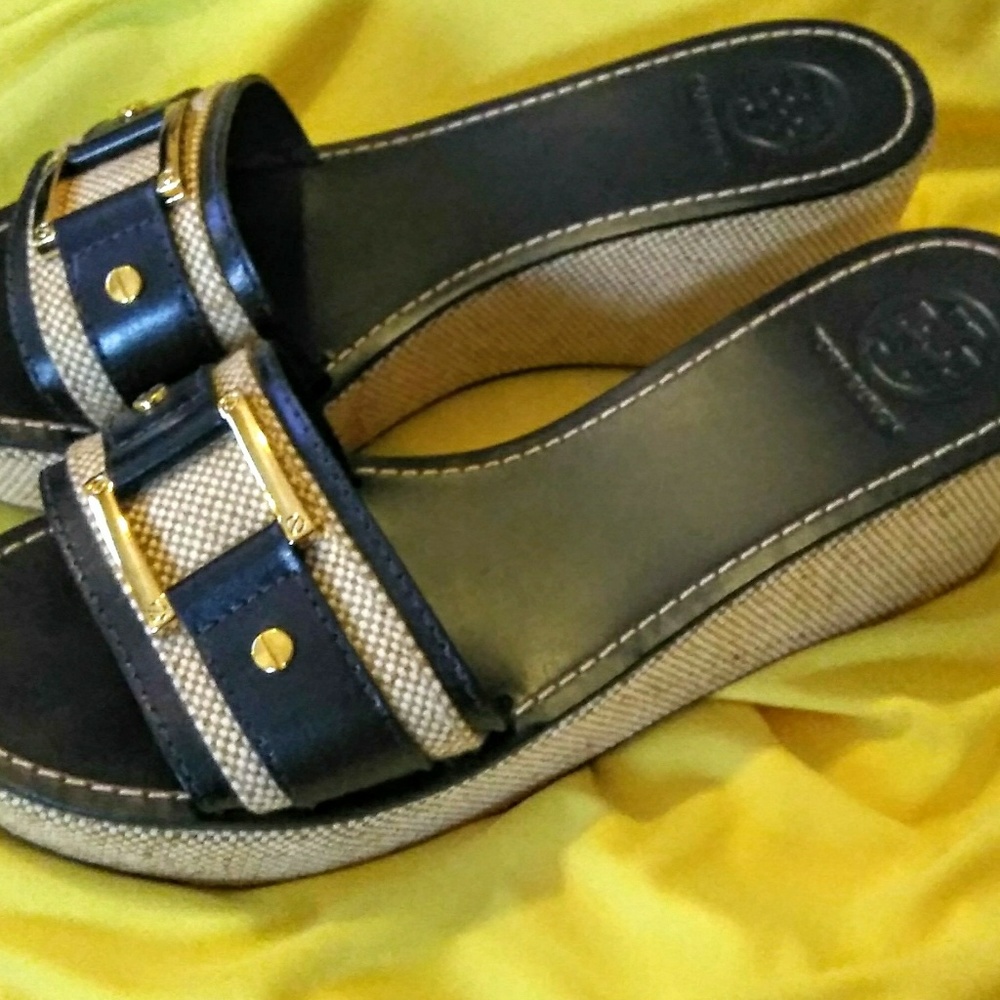 Tory Burch - Navy Blue Wedges